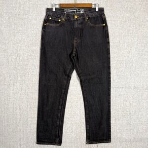 Lifted Research Group LRG Black Denim Jeans‎ True Straight Fit Size 32x28 Skater